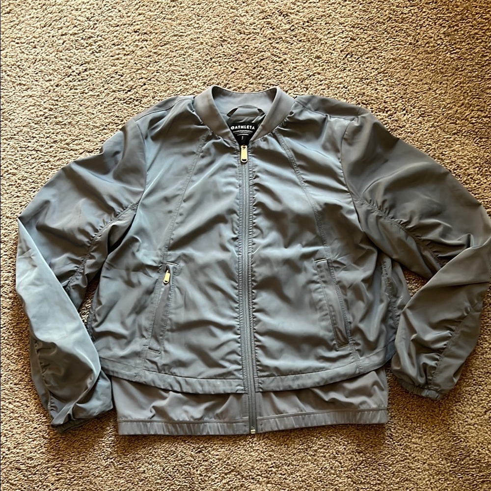 Athleta Wayfarer Blue/Gray Bomber Jacket